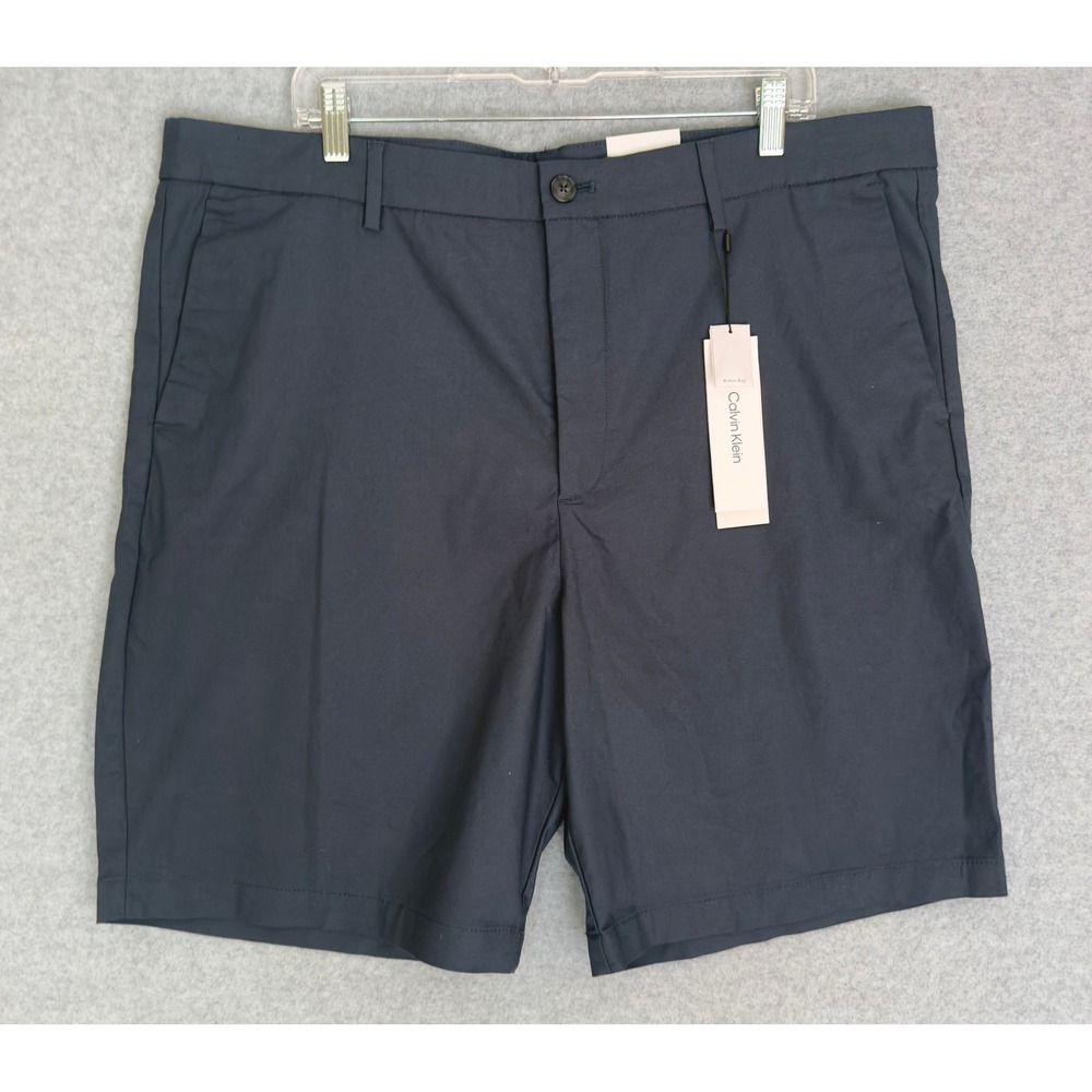 NEW! Calvin Klein Chino Shorts Men 40 Ink Navy Stretch 9" Inseam NWT